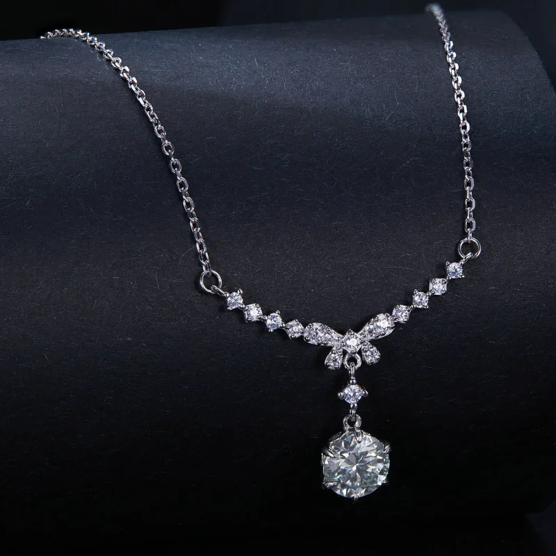 (bild till) Pandora-stil Moissanite-halsband (Ett certifikat) - MSN020 - View 2