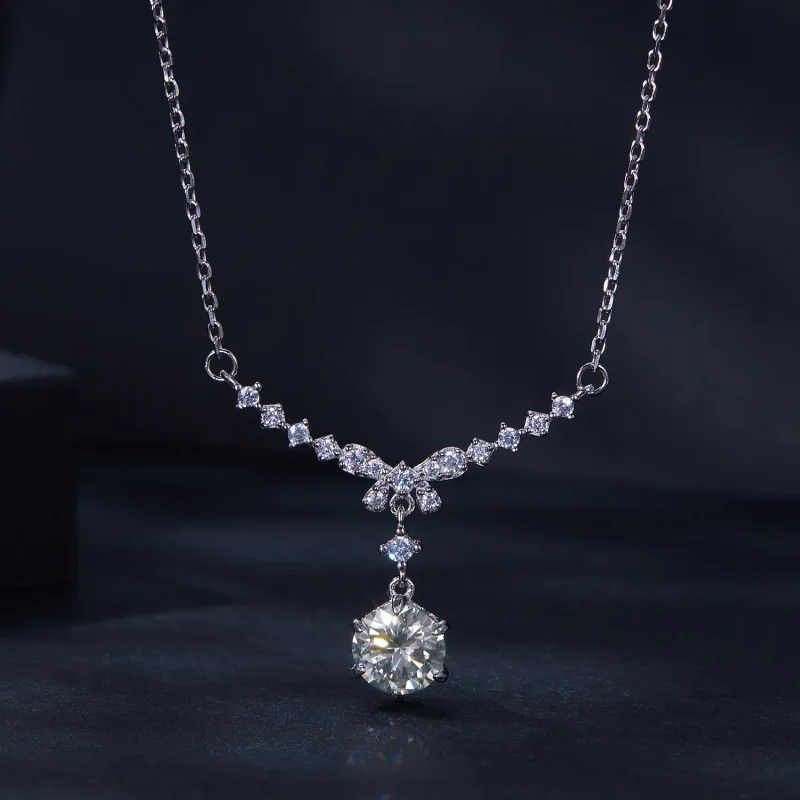 (bild till) Pandora-stil Moissanite-halsband (Ett certifikat) - MSN020 - View 3