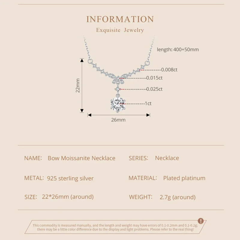 (bild till) Pandora-stil Moissanite-halsband (Ett certifikat) - MSN020 - View 4