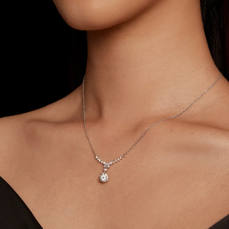 (bild till) Pandora-stil Moissanite-halsband (Ett certifikat) - MSN020 - View 5