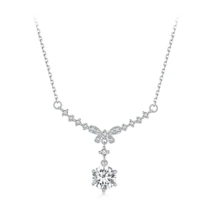 (bild till) Pandora-stil Moissanite-halsband (Ett certifikat) - MSN020