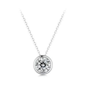 (bild till) Pandora-stil 1Ct Moissanite-halsband (Ett certifikat) - MSN021