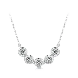 (bild till) Pandora-stil 0,3 kt Moissanite-halsband (Ett certifikat) - MSN022