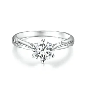 (bild till) Pandora-stil Enkel Moissanitring (Ett certifikat) - MSR003