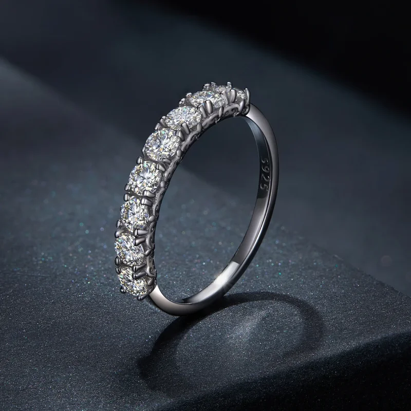 (bild till) Pandora-stil Mönster Moissanite Ring (Ett certifikat) - MSR015 - View 2