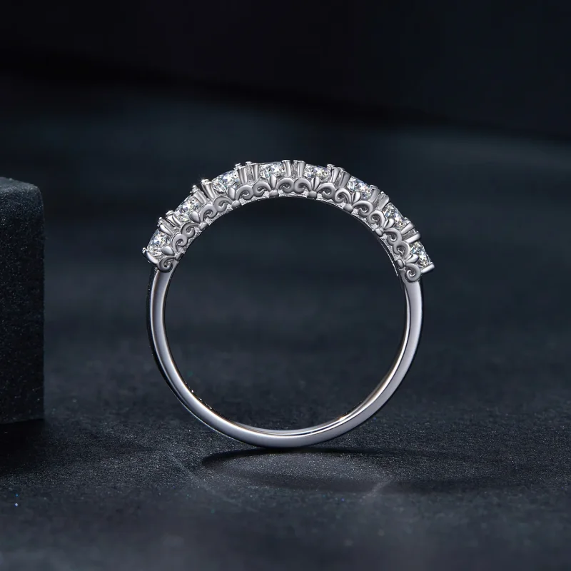 (bild till) Pandora-stil Mönster Moissanite Ring (Ett certifikat) - MSR015 - View 3