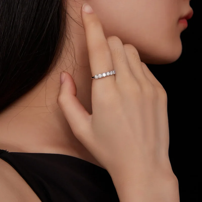 (bild till) Pandora-stil Mönster Moissanite Ring (Ett certifikat) - MSR015 - View 6