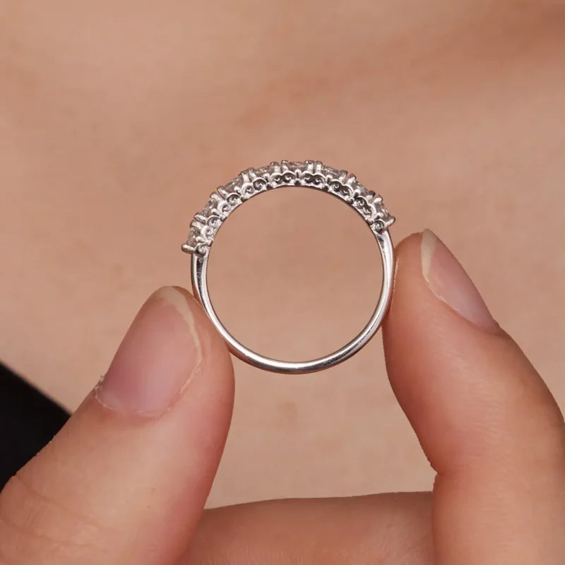(bild till) Pandora-stil Mönster Moissanite Ring (Ett certifikat) - MSR015 - View 7