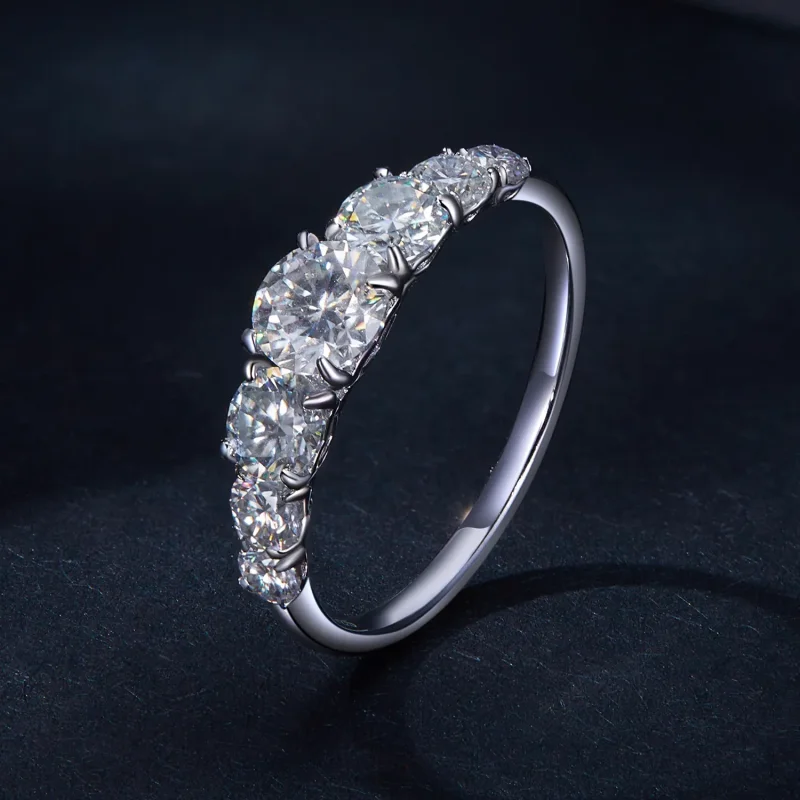(bild till) Pandora-stil Glänsande Moissanit Ring (Ett certifikat) - MSR037 - View 2