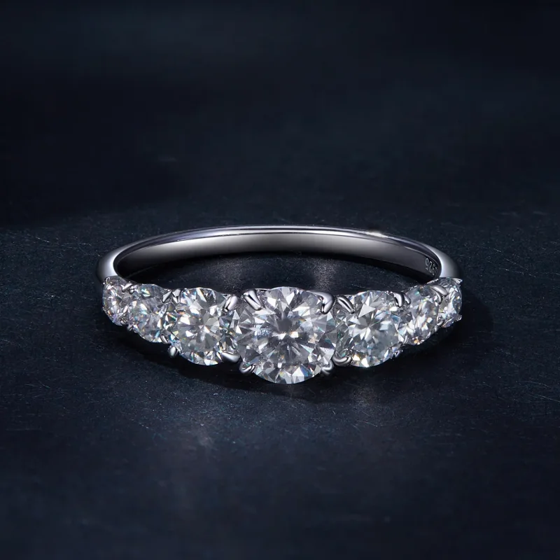 (bild till) Pandora-stil Glänsande Moissanit Ring (Ett certifikat) - MSR037 - View 3