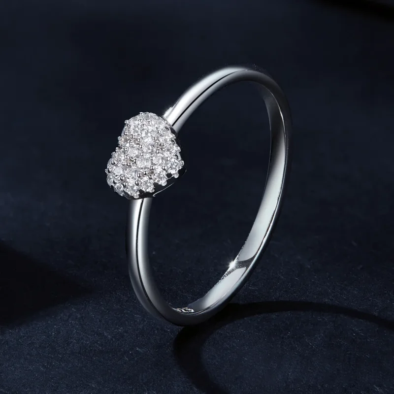 (bild till) Pandora-stil Hjärtformad Ring (Ett certifikat) - MSR038 - View 2