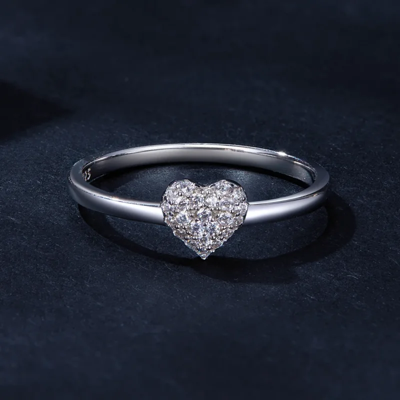 (bild till) Pandora-stil Hjärtformad Ring (Ett certifikat) - MSR038 - View 3