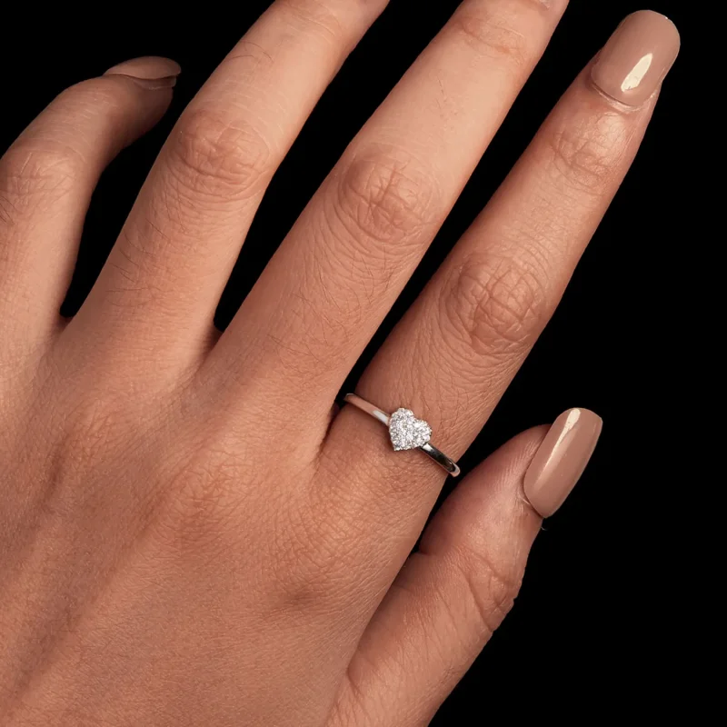 (bild till) Pandora-stil Hjärtformad Ring (Ett certifikat) - MSR038 - View 4