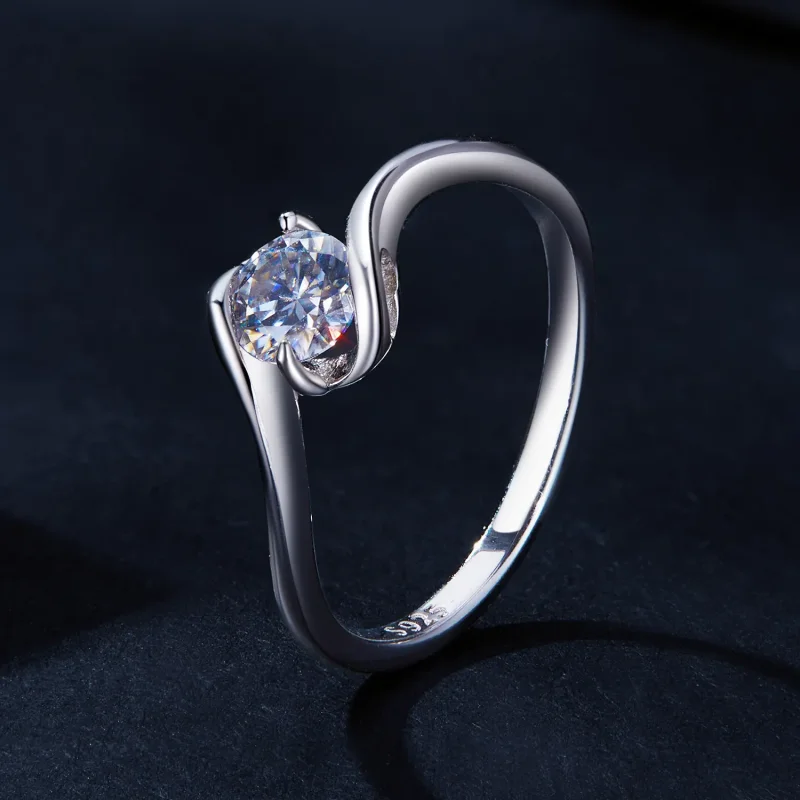 (bild till) Pandora-stil 0,5 kt Moissanitring (Ett certifikat) - MSR040 - View 2