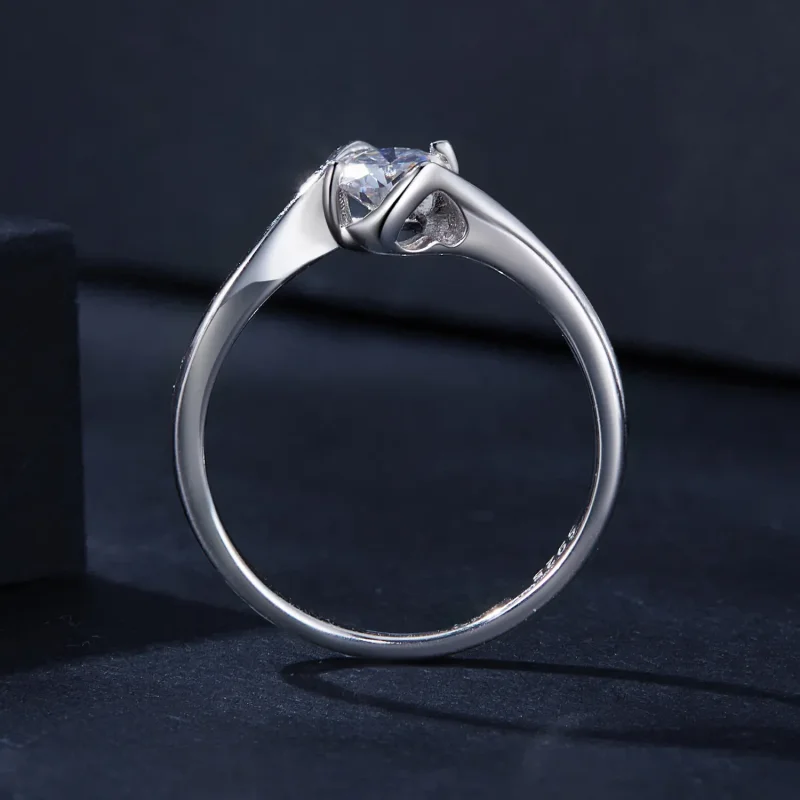 (bild till) Pandora-stil 0,5 kt Moissanitring (Ett certifikat) - MSR040 - View 3
