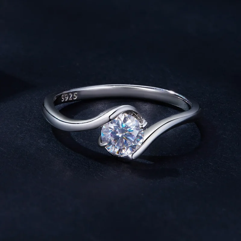 (bild till) Pandora-stil 0,5 kt Moissanitring (Ett certifikat) - MSR040 - View 4