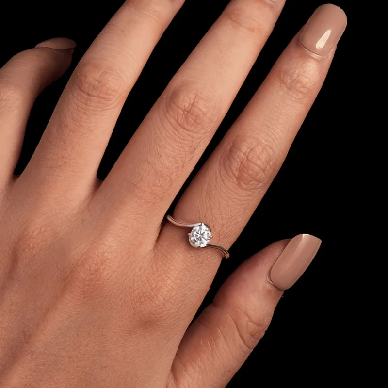 (bild till) Pandora-stil 0,5 kt Moissanitring (Ett certifikat) - MSR040 - View 5