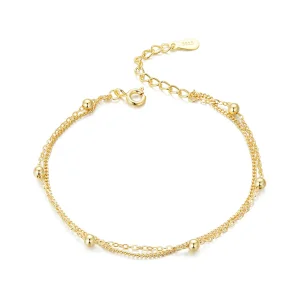 (bild till) Pandora-stil Guldpärlkedjearmband - SCB131-B