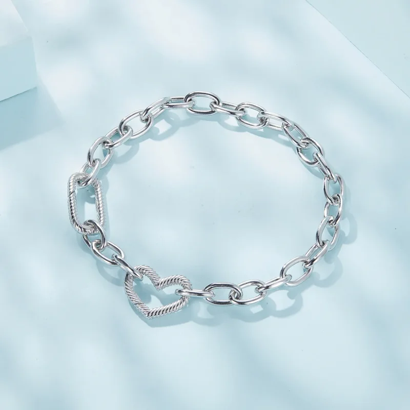 (bild till) Pandora-stil Hjärtakedjearmband - SCB258 - View 3