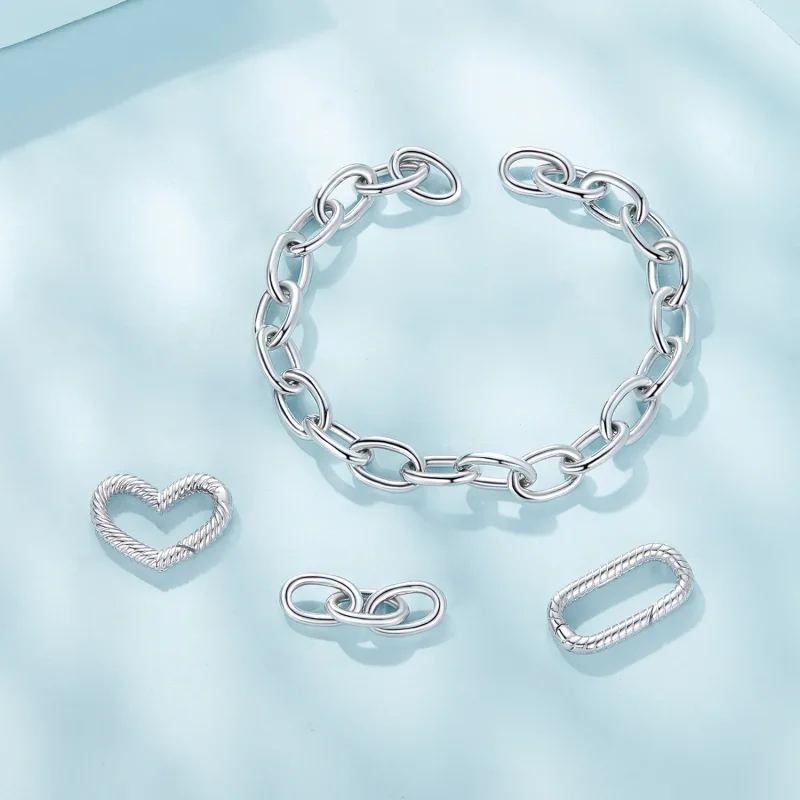 (bild till) Pandora-stil Hjärtakedjearmband - SCB258 - View 4