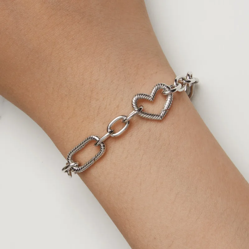(bild till) Pandora-stil Hjärtakedjearmband - SCB258 - View 7