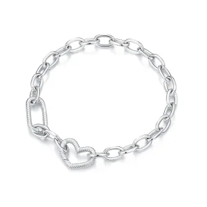 (bild till) Pandora-stil Hjärtakedjearmband - SCB258