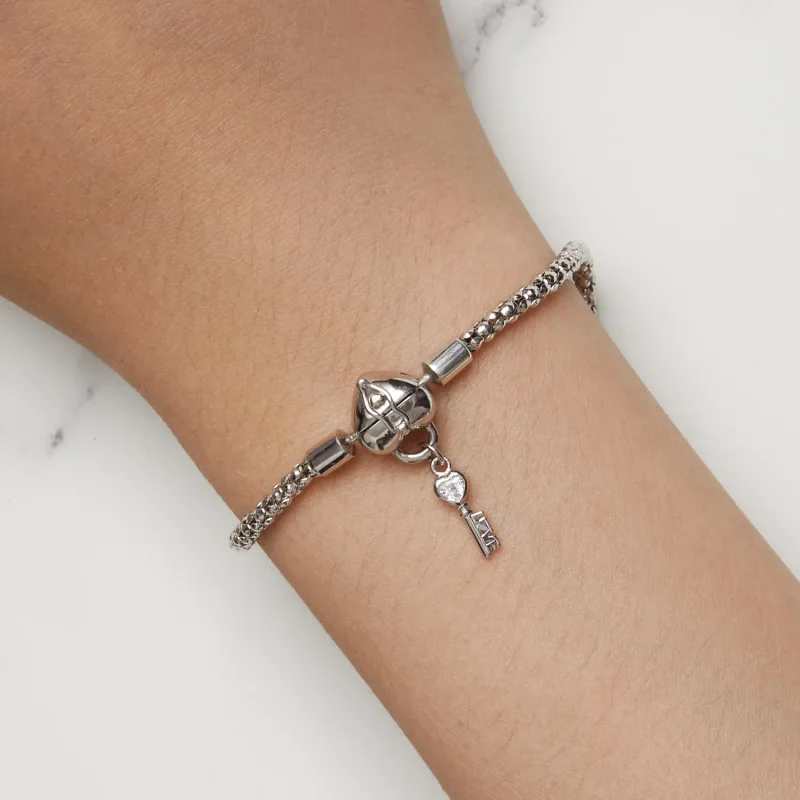 (bild till) Pandora-stil Hjärtlås Nyckelknippa Armband - SCB259 - View 7