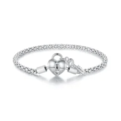 (bild till) Pandora-stil Hjärtlås Nyckelknippa Armband - SCB259