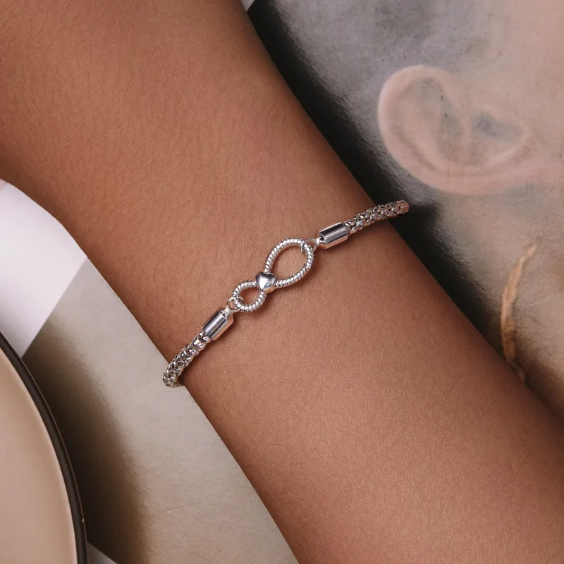 (bild till) Pandora-stil Infinity Basic Chain Armband - SCB260 - View 5