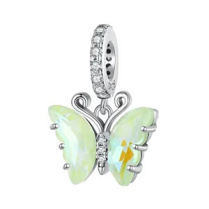 (bild till) Pandora-stil Grön Aurora Fjäril Hängsmycke - SCC2305-GN