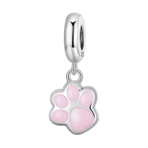 (bild till) Pandora-stil Mini Vitt Kattklo Hängelement - SCC2476-A