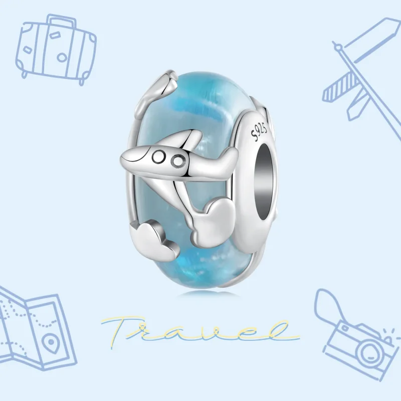(bild till) Pandora Style Aircraft Glazed Charm - SCC2482 - View 3