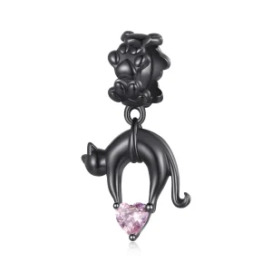 (bild till) Pandora-stil Svart Katt Hängecharm - SCC2519