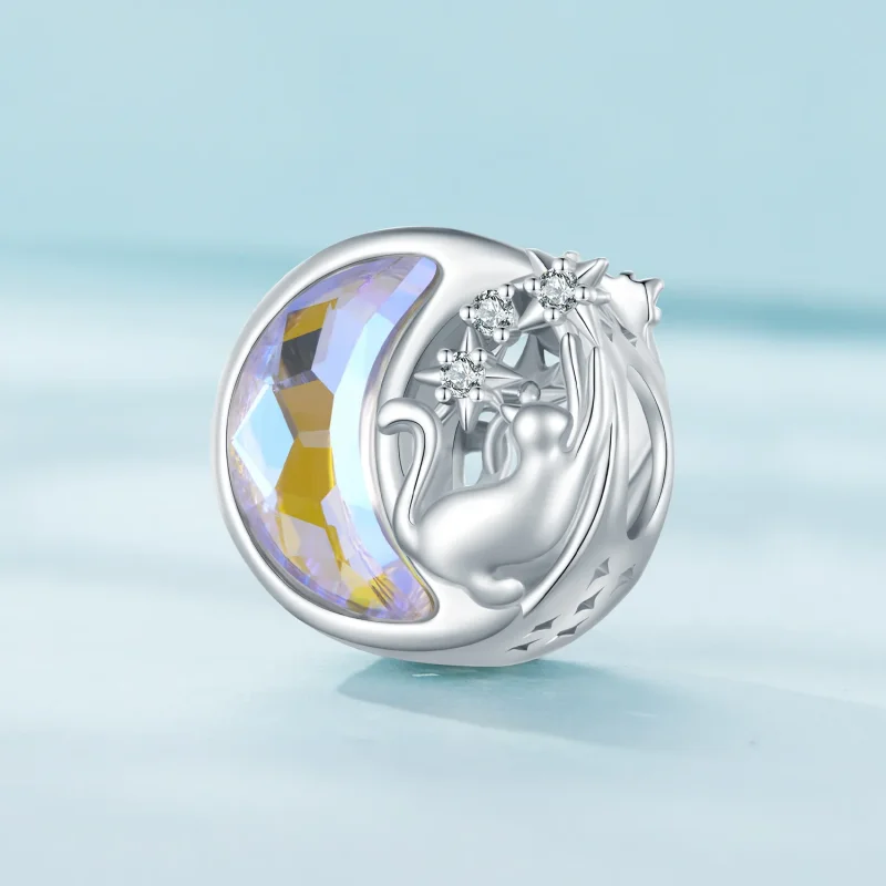 (bild till) Pandora-stil Månljuskattcharm - SCC2538 - View 2