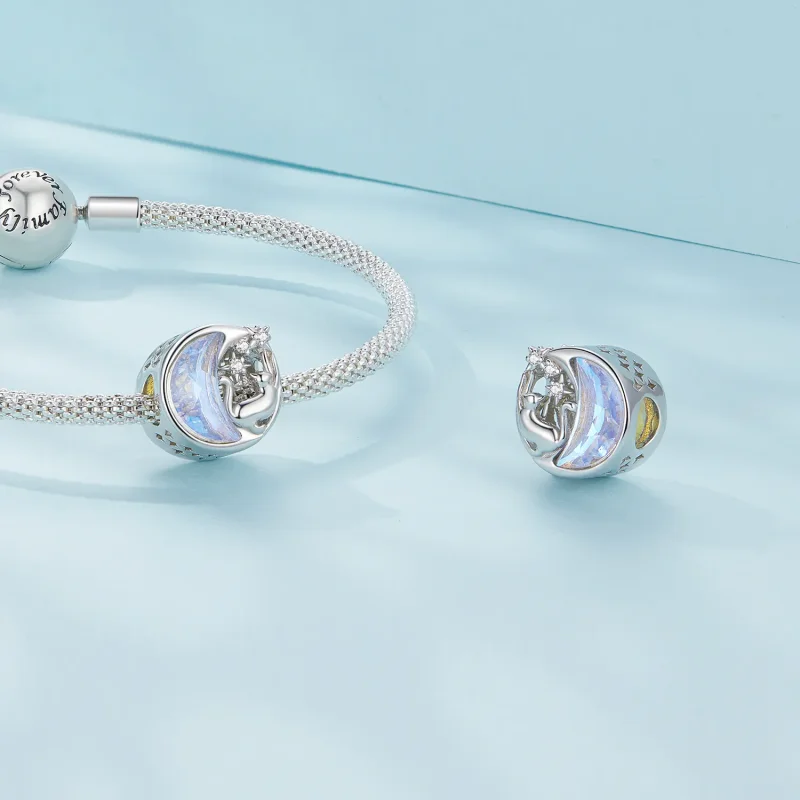 (bild till) Pandora-stil Månljuskattcharm - SCC2538 - View 4