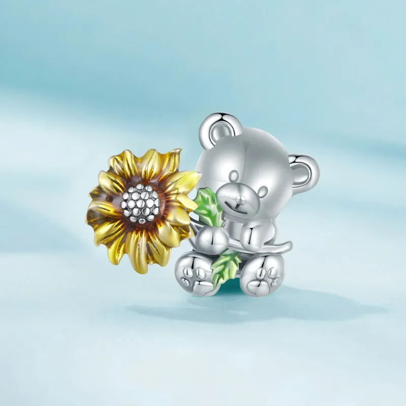 (bild till) Pandora-stil Solros och Björn Charm - SCC2560 - View 2
