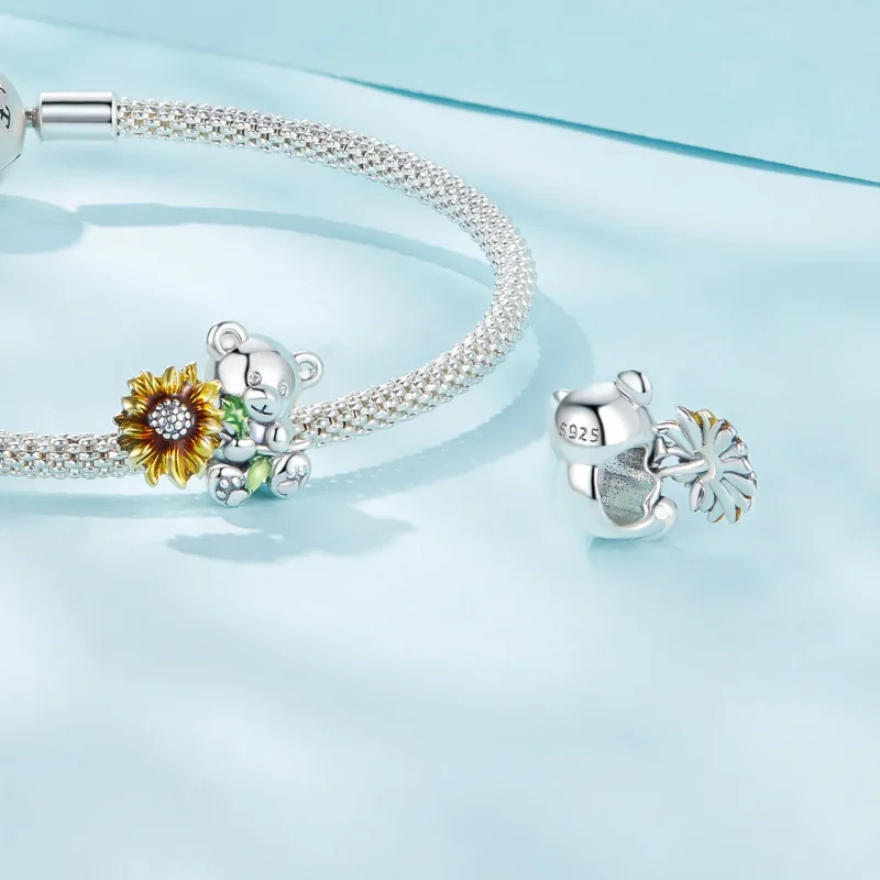 (bild till) Pandora-stil Solros och Björn Charm - SCC2560 - View 4