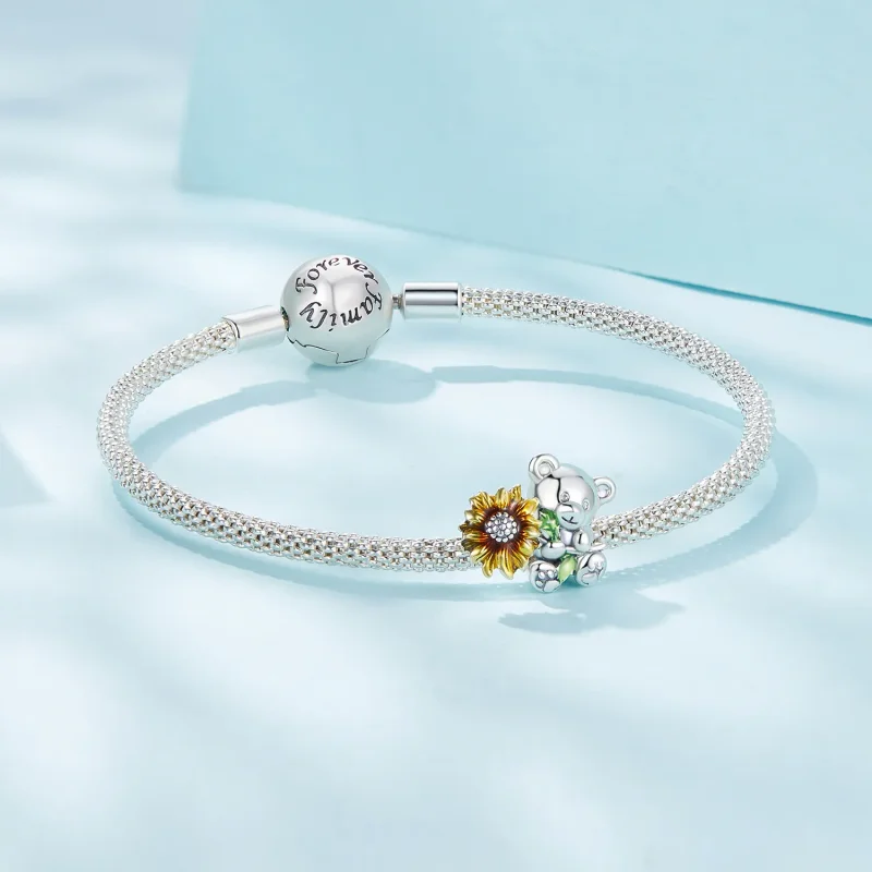 (bild till) Pandora-stil Solros och Björn Charm - SCC2560 - View 5