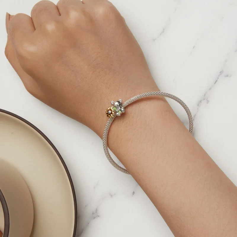 (bild till) Pandora-stil Solros och Björn Charm - SCC2560 - View 6