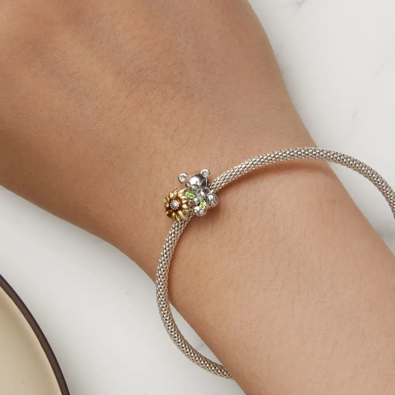 (bild till) Pandora-stil Solros och Björn Charm - SCC2560 - View 7