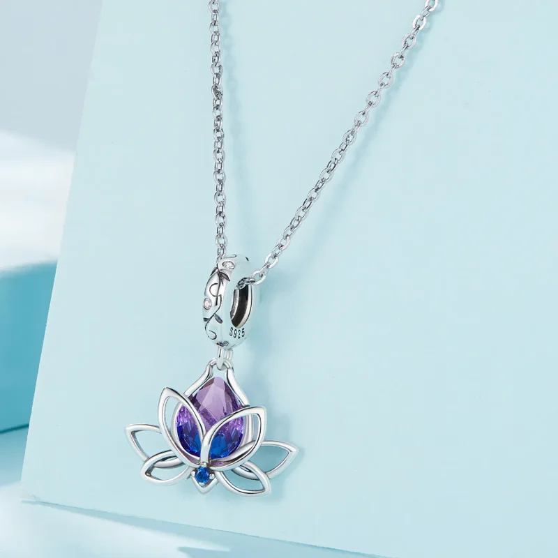 (bild till) Pandora-stil Lotus Hängeanhänger - SCC2562 - View 2