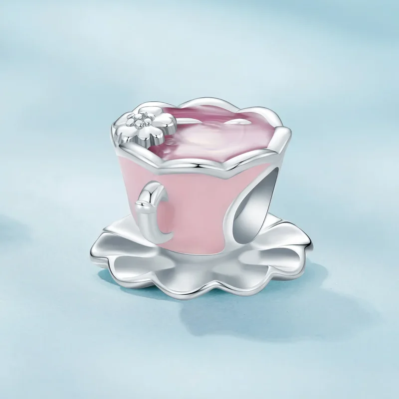 (bild till) Pandora-stil Blomstertekoppscharm - SCC2563 - View 2