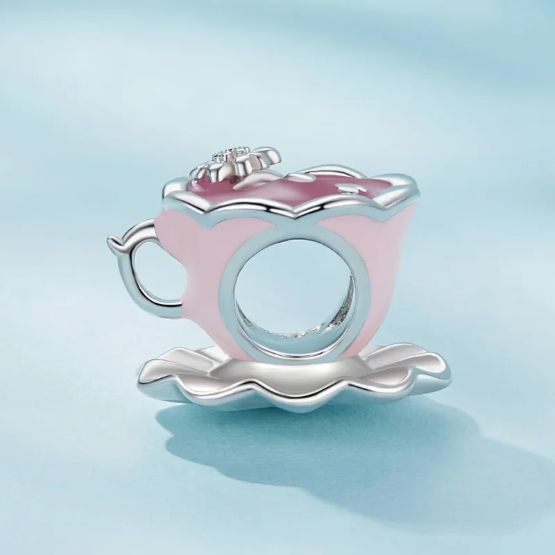 (bild till) Pandora-stil Blomstertekoppscharm - SCC2563 - View 3
