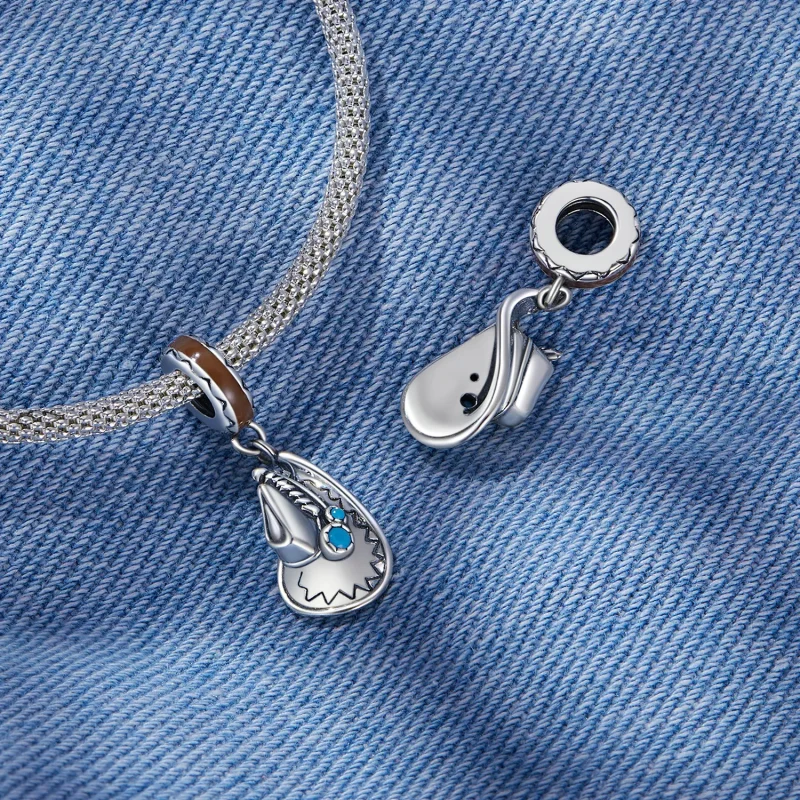 (bild till) Pandora-stil Cowboyhatt Hängecharm - SCC2565 - View 4