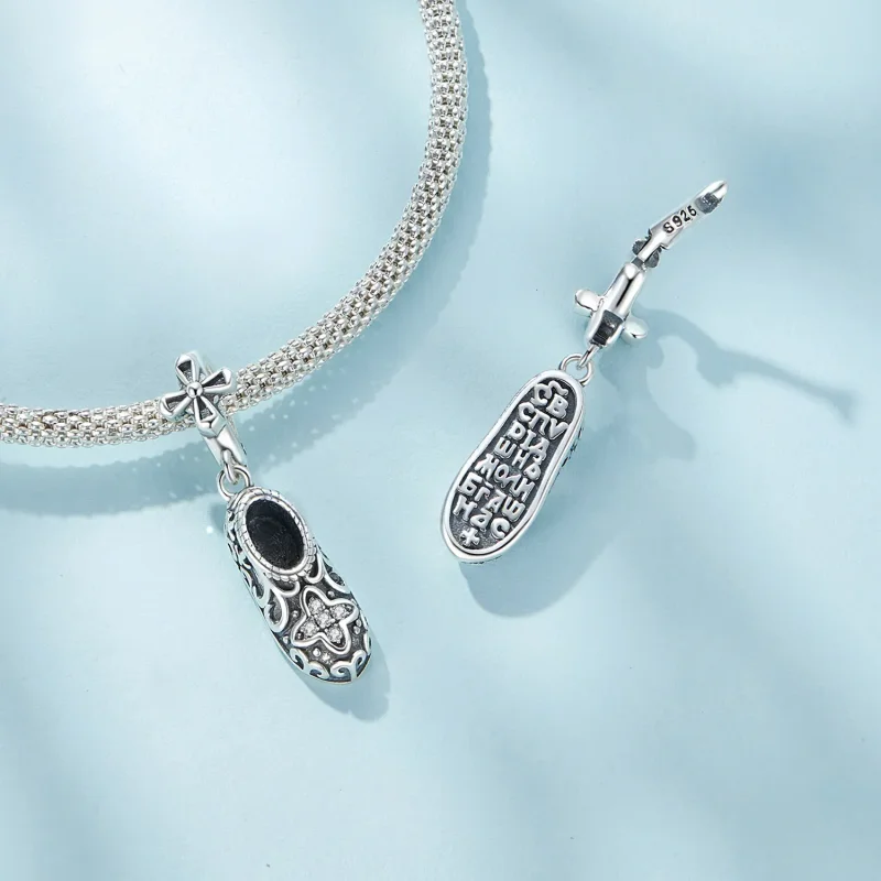 (bild till) Pandora-stil Utsökt Mönsterskor Charm - SCC2573 - View 5