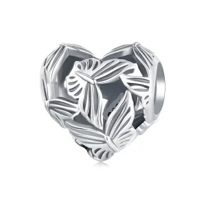 (bild till) Pandora-stil Hjärtformad Fjärilscharm - SCC2576