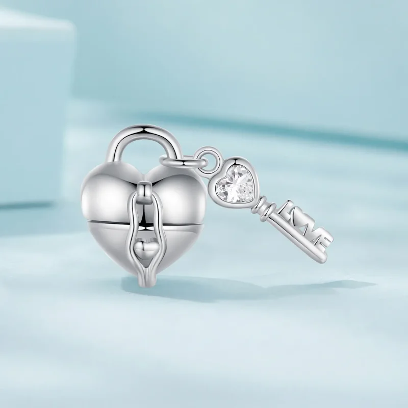 (bild till) Pandora Style Hjärtlås Nyckel Charm - SCC2580 - View 2