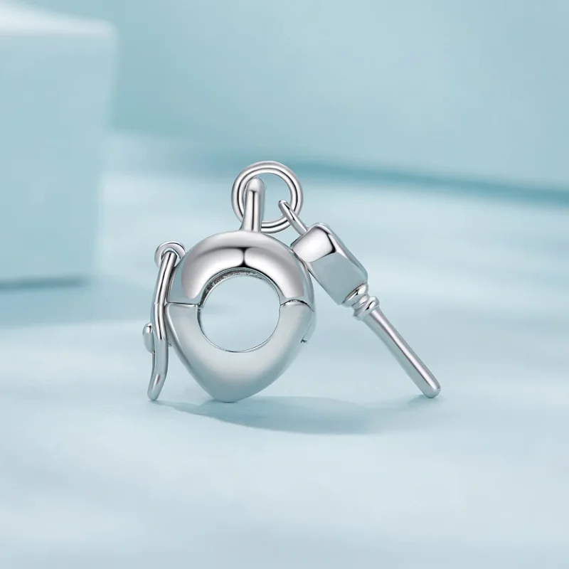 (bild till) Pandora Style Hjärtlås Nyckel Charm - SCC2580 - View 3
