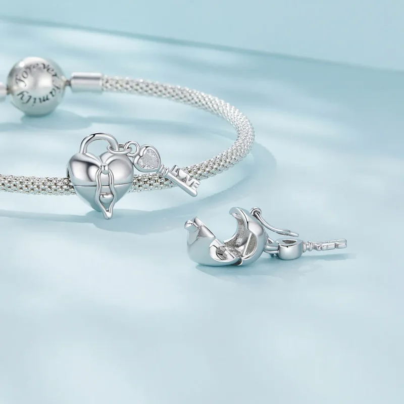(bild till) Pandora Style Hjärtlås Nyckel Charm - SCC2580 - View 4
