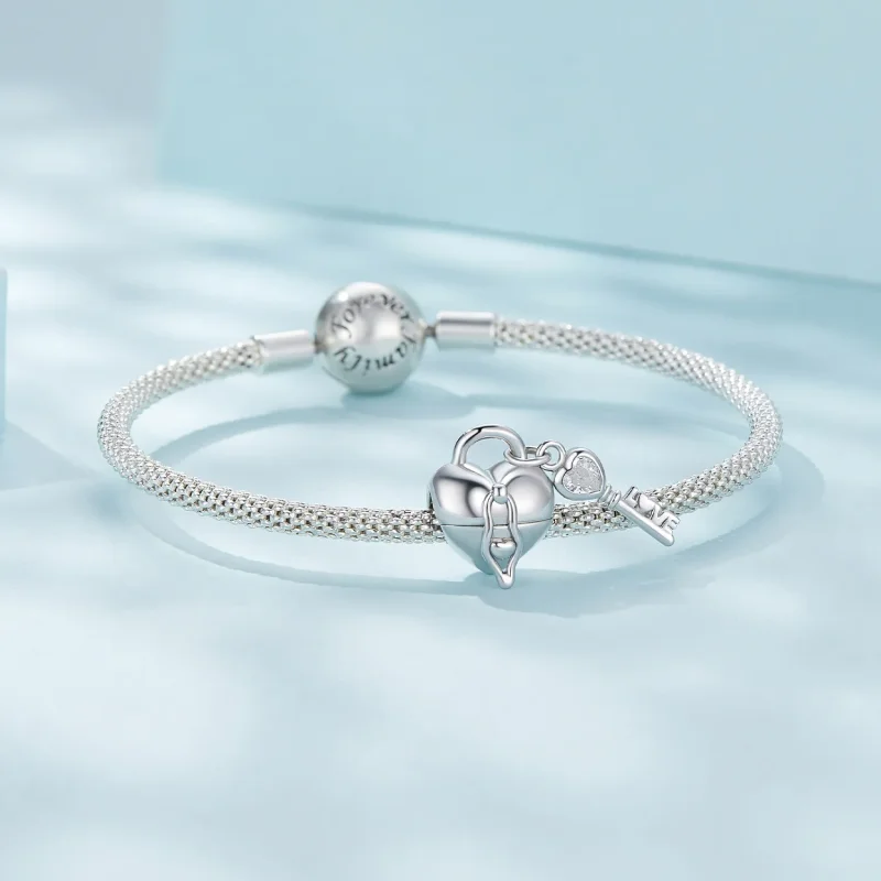 (bild till) Pandora Style Hjärtlås Nyckel Charm - SCC2580 - View 5